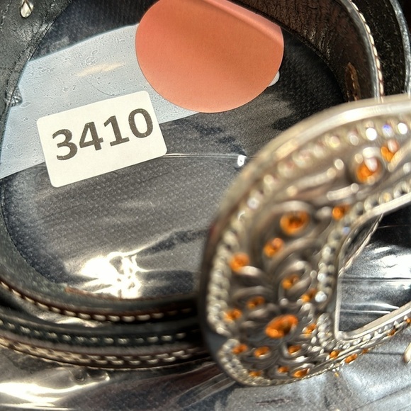Sold🛍️Men’s Nocona Belt Genuine Leather Western Brown Rhinestone Buckle 3410 - Picture 15 of 15